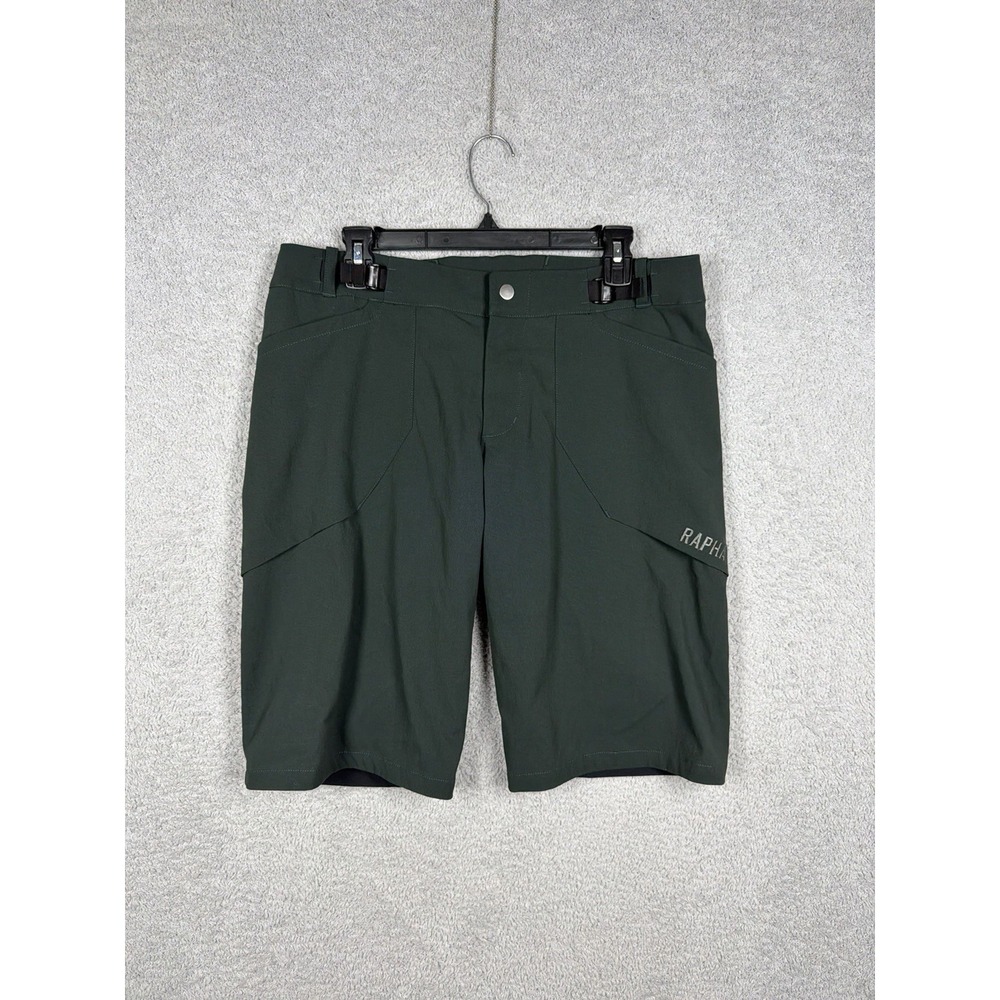 Rapha Trail Shorts Green MTB Mountain Bike Nylon Blend Stretch Mens Size L